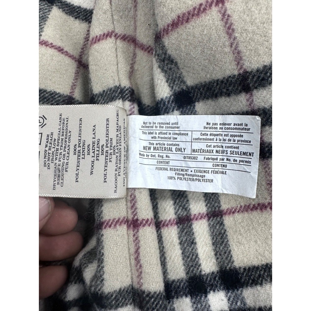 LADIES BURBERRY LONDON WINTER JACKET PARKA WOOL QUILTED HOODED SIZE SMALL A46 - Picture 8 of 8